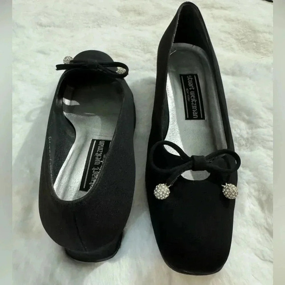 Stuart Weitzman Vintage Bow Rhinestone Heels 80’s 7 1/2 Holiday Sparkle Bridal - Picture 13 of 16